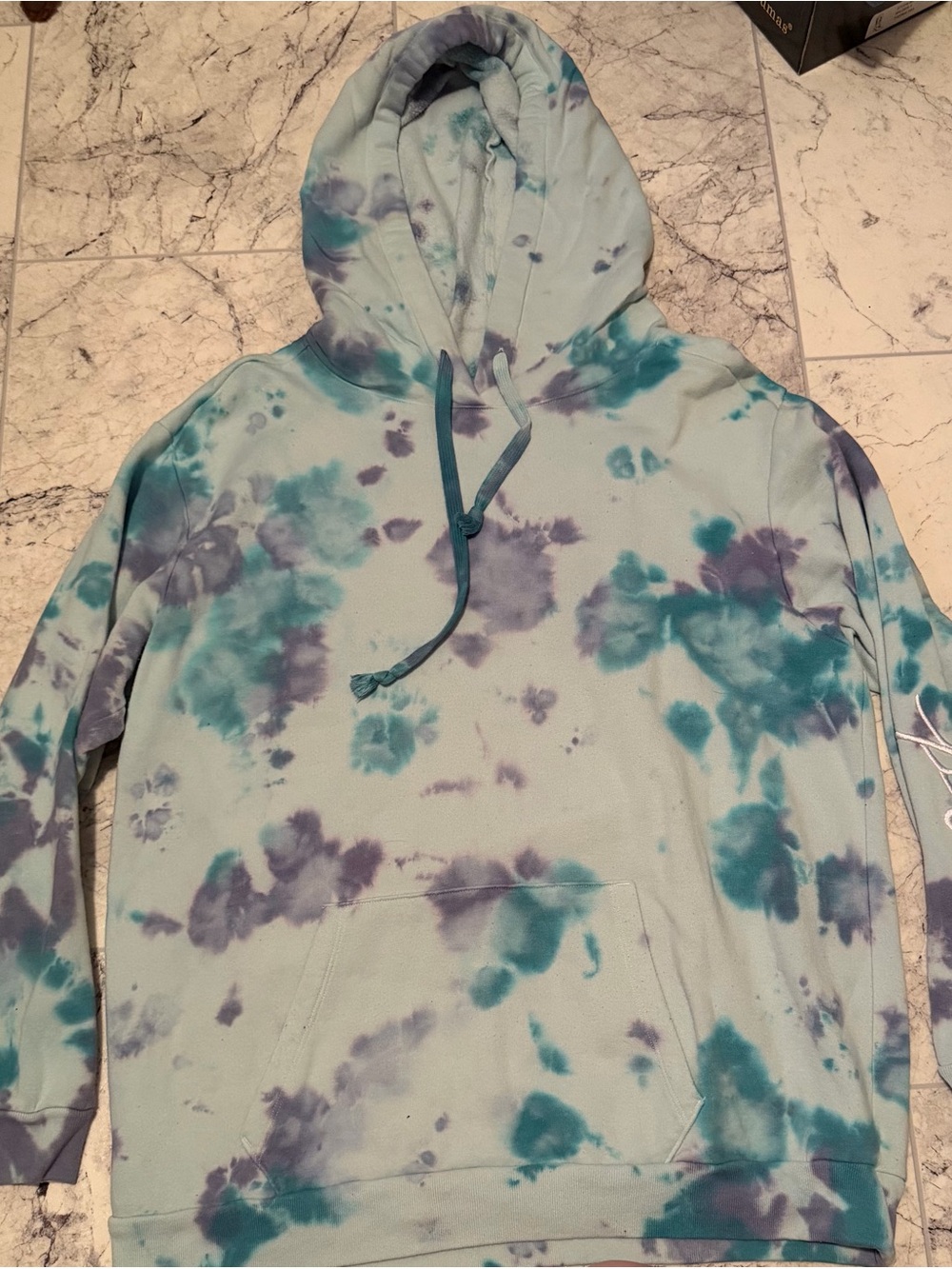 PINK Victoria's Secret Aqua & Lavender Tie-Dye Hoodie